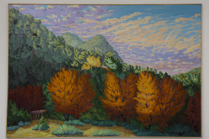 Sun and Moon Mountains from Cerro Gordo Park - 1997 Oil on Canvas